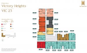 Mặt bằng điển hình phân khu Victory Heights VIC 2.3 The Win City – tầng 05-25