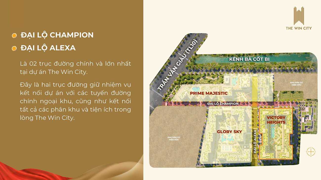 hai trục đại lộ kết nối tại the win city