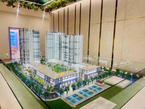 Sa bàn mô hình các tòa căn hộ The Win City – chi tiết tháp căn hộ phát sáng trong nhà mẫu