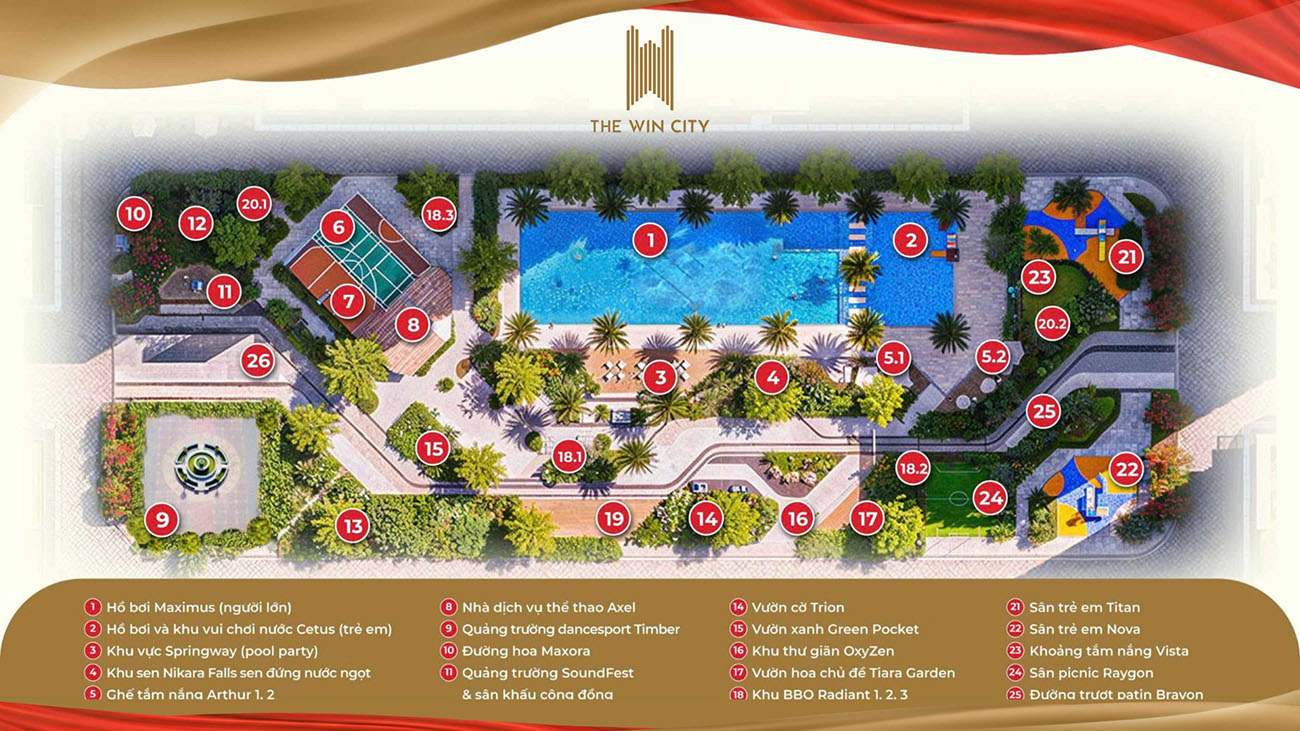 dự án the win city là dự án có tiện ích nội khu đa dang nhất