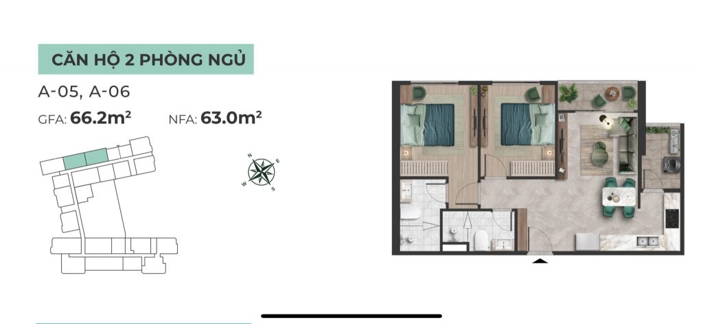 mặt bằng the emerald garden view