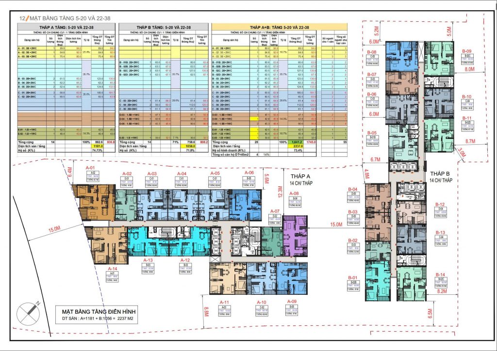 mặt bằng chung cư A&T sài gòn riverside