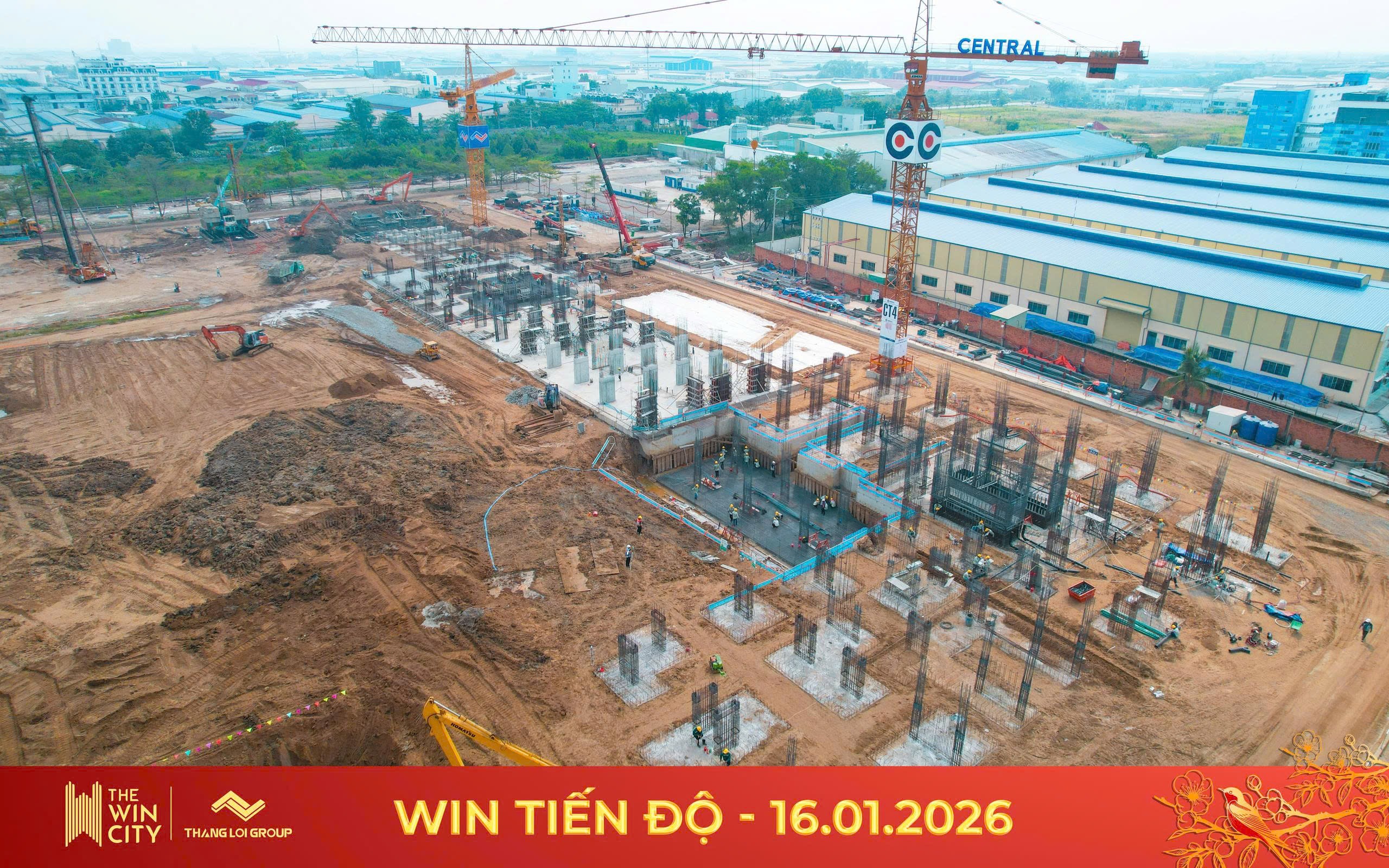 tiến độ tháng 1/2026 Căn hộ the win city địa ốc thắng lợi group
