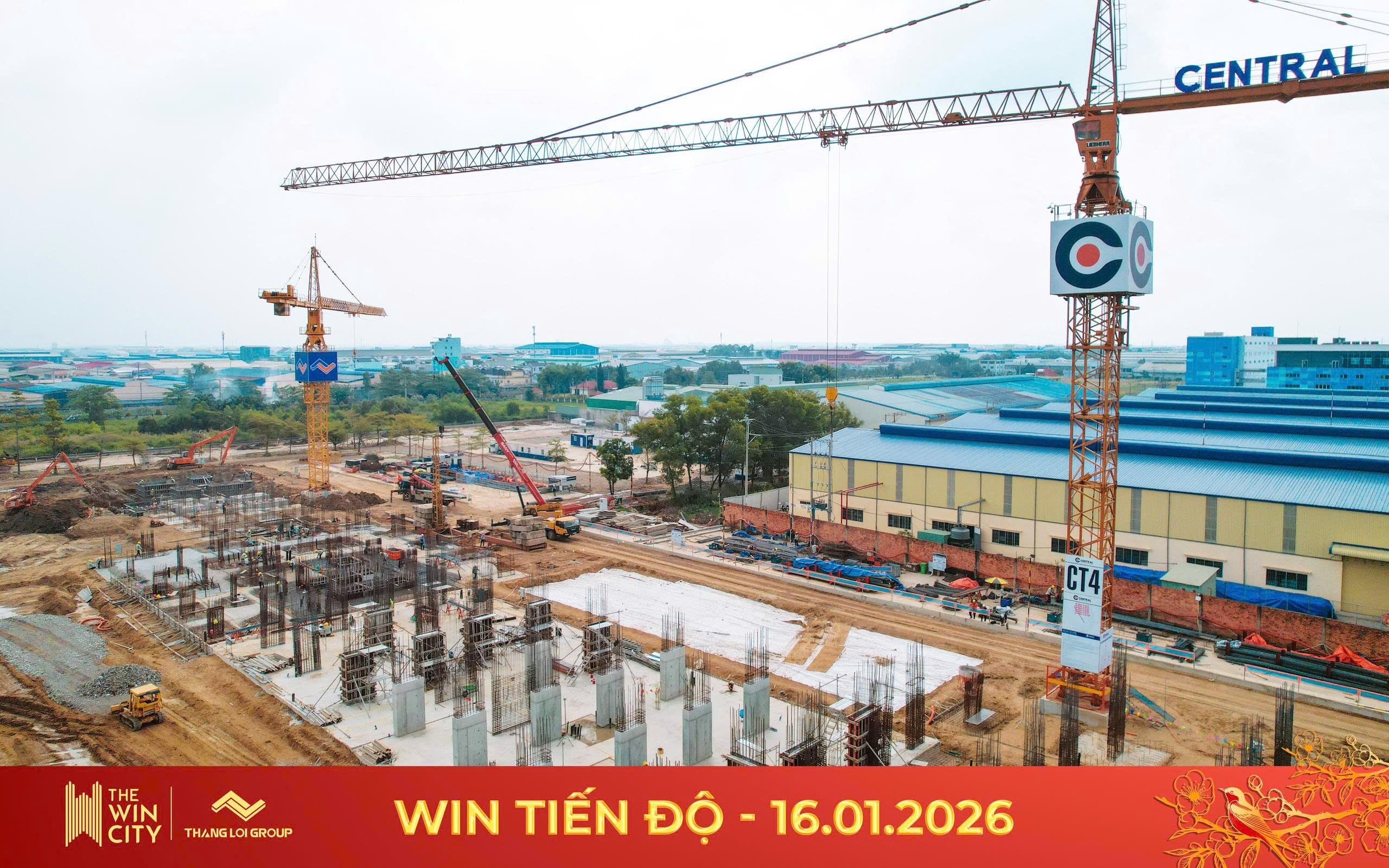 tiến độ tháng 1/2026 Căn hộ the win city địa ốc thắng lợi group