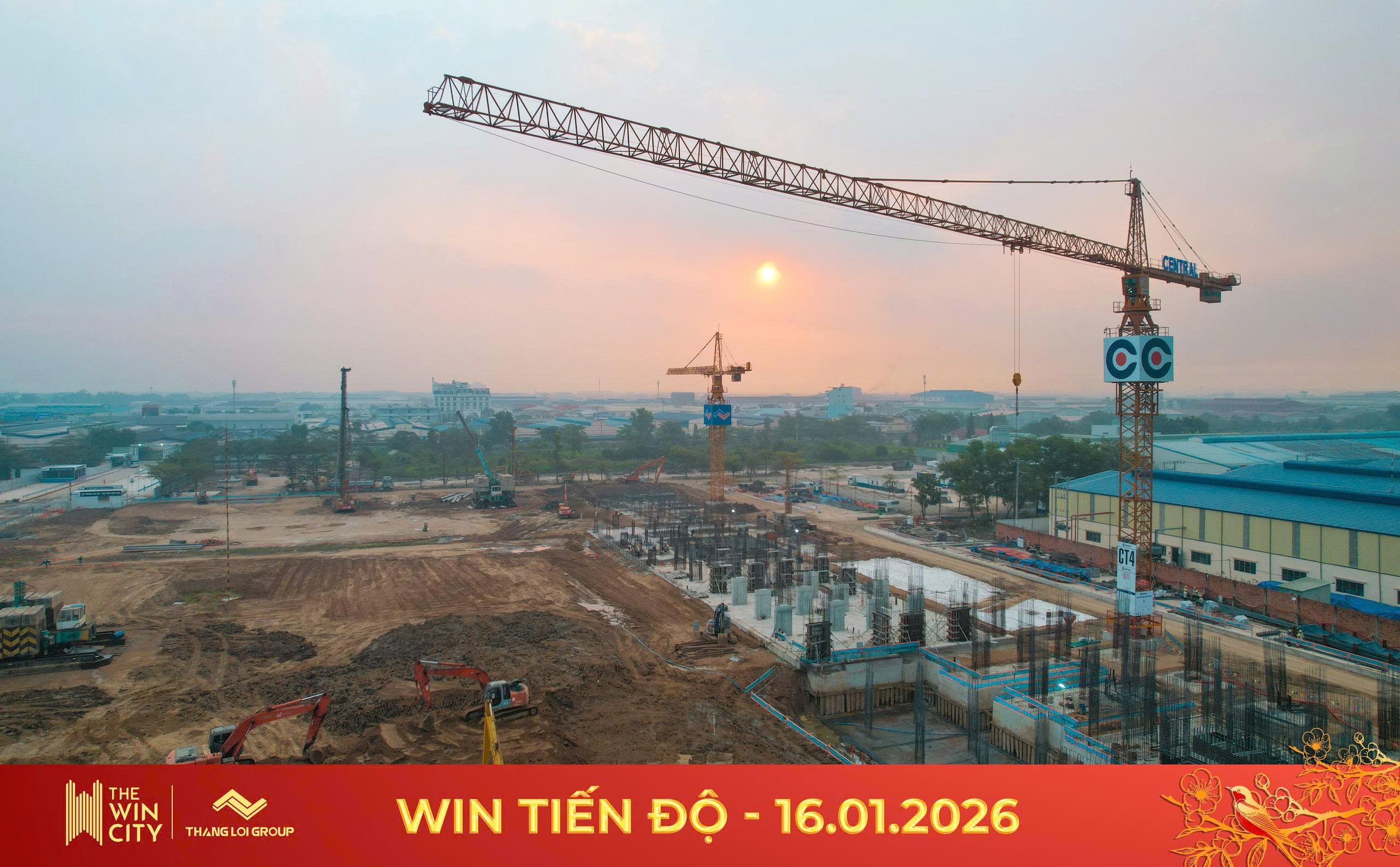 tiến độ tháng 1/2026 Căn hộ the win city địa ốc thắng lợi group