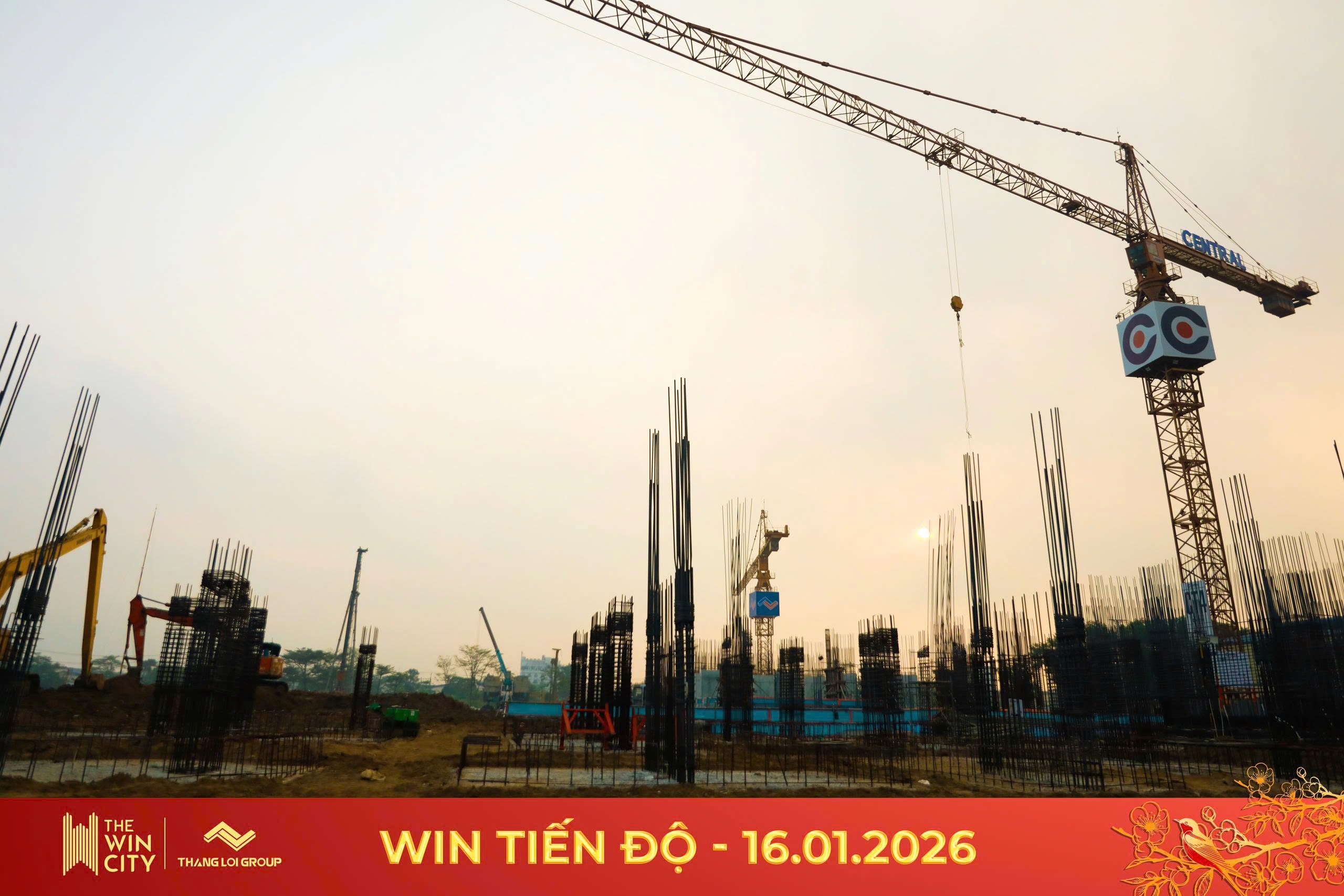 tiến độ tháng 1/2026 Căn hộ the win city địa ốc thắng lợi group