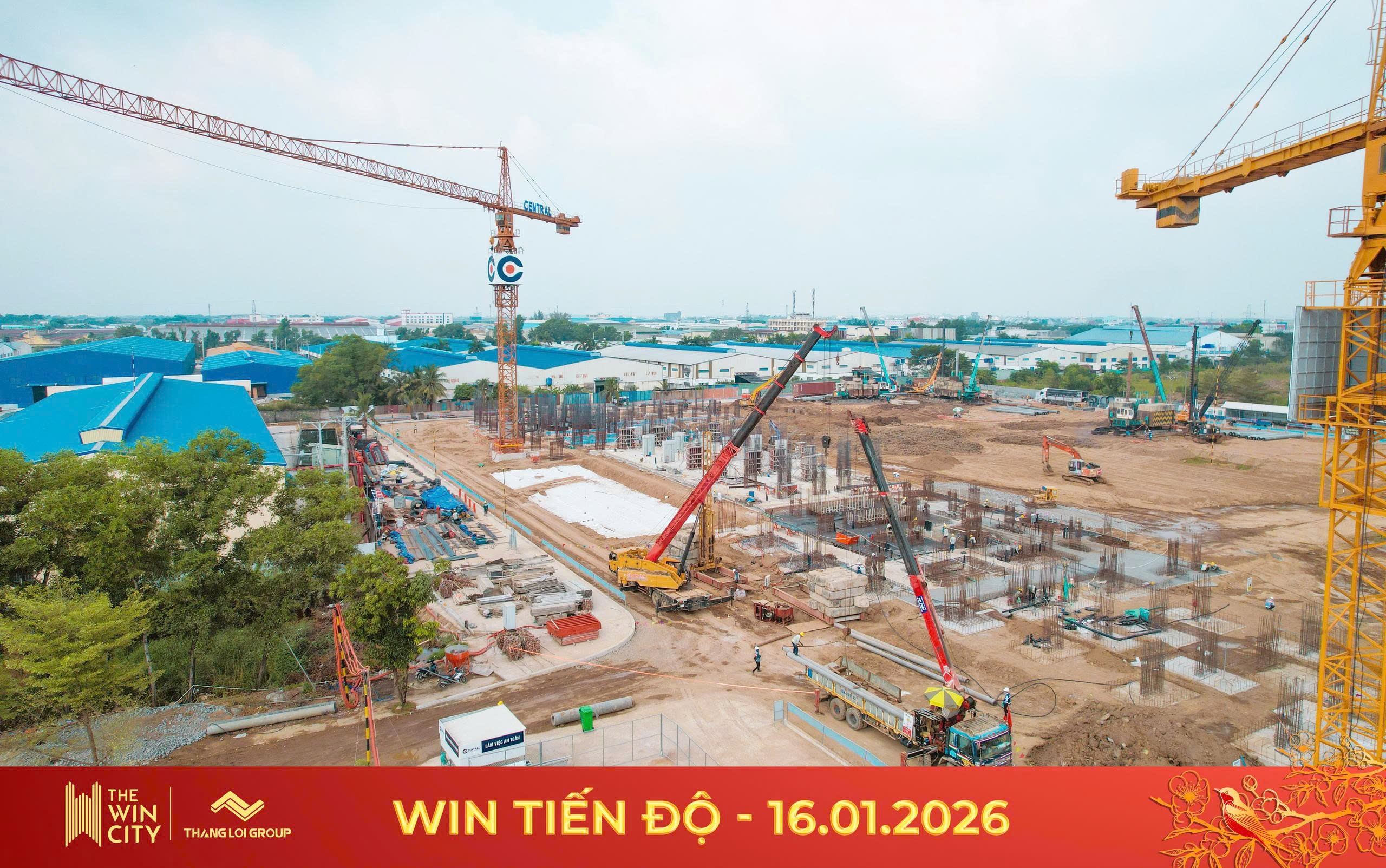 tiến độ tháng 1/2026 Căn hộ the win city địa ốc thắng lợi group