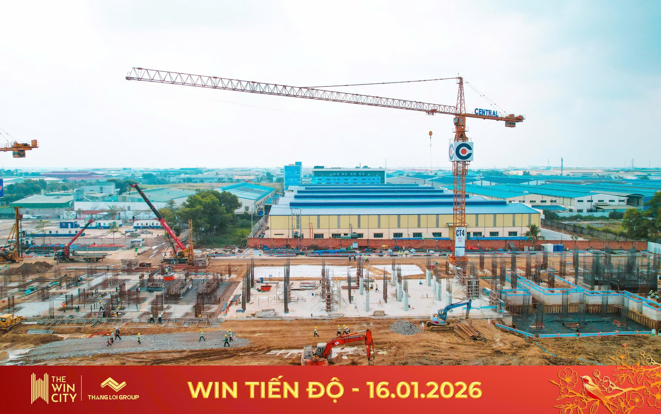 tiến độ tháng 1/2026 Căn hộ the win city địa ốc thắng lợi group