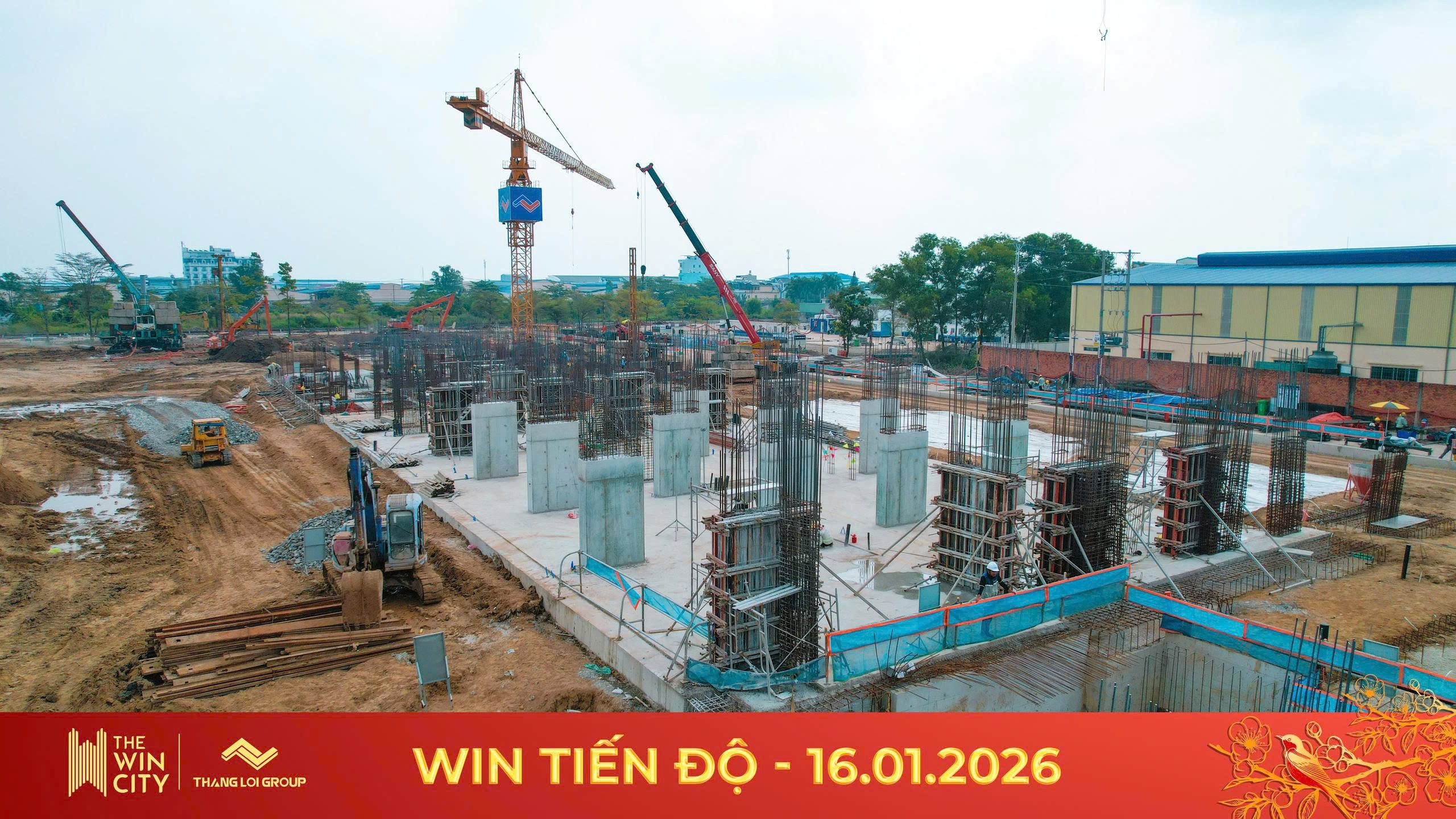 tiến độ tháng 1/2026 Căn hộ the win city địa ốc thắng lợi group