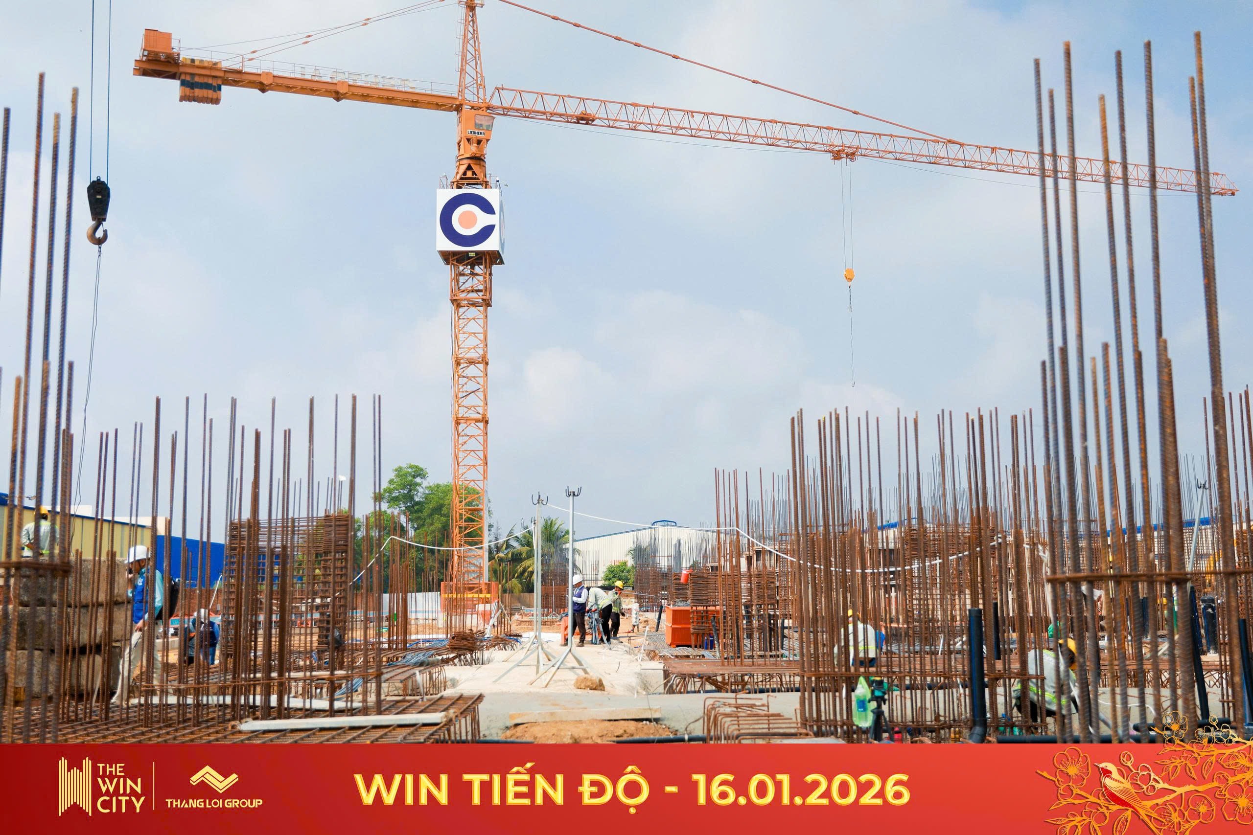 tiến độ tháng 1/2026 Căn hộ the win city địa ốc thắng lợi group