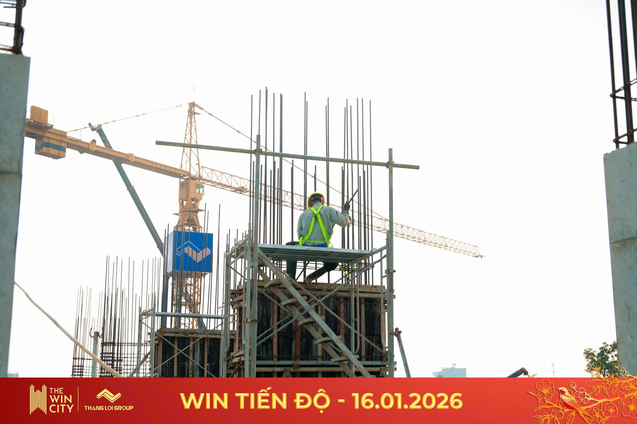 tiến độ tháng 1/2026 Căn hộ the win city địa ốc thắng lợi group