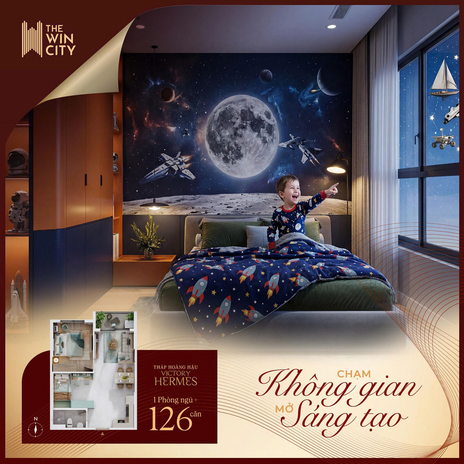 Căn hộ 1PN+ tháp Victory Hermes The Win City – 126 căn